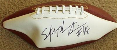 Stephen Davis autographed white panel football