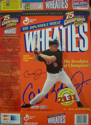 Cal Ripken autographed 1999 Wheaties 75 Years of Champions box