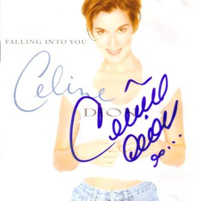 Celine Dion autographed Falling Into You CD booklet.