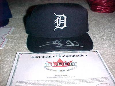 Tony Clark autographed Detroit Tigers authentic game model cap