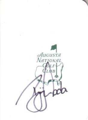 Ryuji Imada autographed Augusta National Masters scorecard