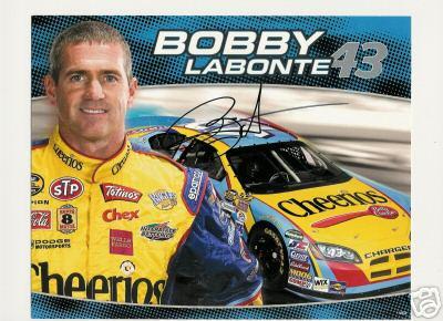 Bobby Labonte (NASCAR) autographed 8x10 Cheerios photo card