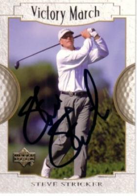 Steve Stricker autographed 2002 Upper Deck golf card