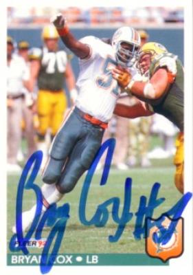 Bryan Cox autographed Miami Dolphins 1992 Fleer card