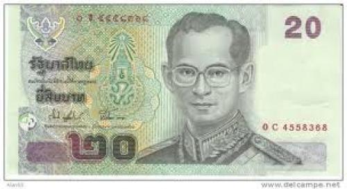 Banknotes; 20 Baht Thailand 2003 Banknote Currency