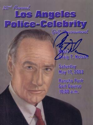 Craig T. Nelson autographed 2003 LAPD Celebrity Golf program cover