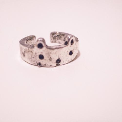 Cute Vintage Style Silver Bear Face Ring / Cat Face Ring - Adjustable Ring