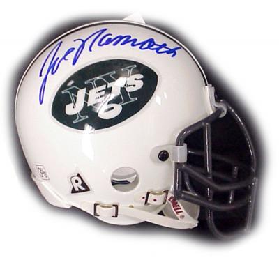 Joe Namath autographed New York Jets mini helmet