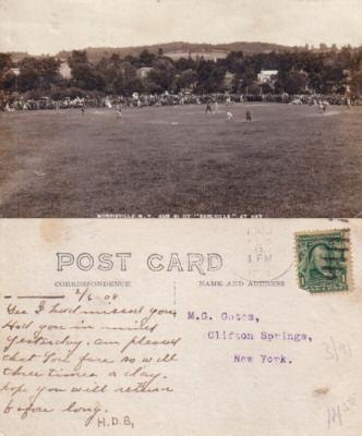 1907 Earlville vs Morrisville (New York) baseball photo postcard