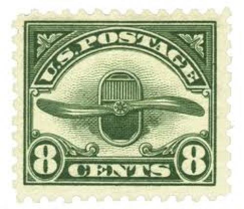 Stamps; 8 cents; USA-Stamp-1923-Propeller_flight