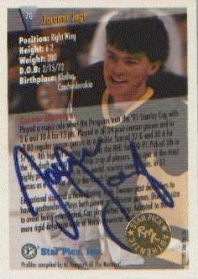 Jaromir Jagr certified autograph Pittsburgh Penguins 1991 Star Pics card
