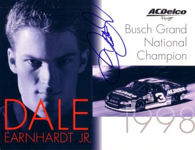 Dale Earnhardt Jr. autographed 1998 8x10 photo card