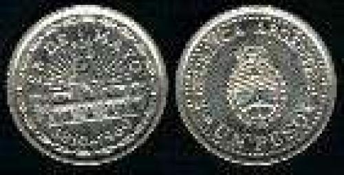 1 Peso; Year: 1960; (km 58); Nickel-Clad-Steel; ESCUDO CABILDO 150 ANVO REVOLUCION MAYO 1810