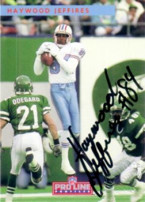 Haywood Jeffires certified autograph Houston Oilers 1992 Pro Line card
