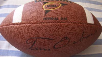 Tom Osborne autographed Wilson NCAA football
