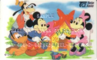 Mickey Mouse Minnie Mouse Goofy Pluto 1994 Chinese SAMPLE TeleAsia phone card