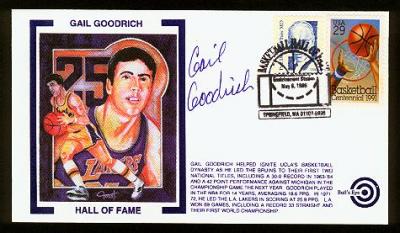 Gail Goodrich autographed Basketball Hall of Fame cachet