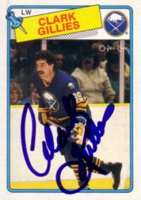 Clark Gillies autographed Buffalo Sabres 1988-89 OPC card
