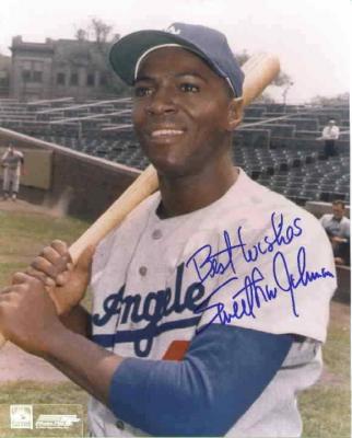 Sweet Lou Johnson autographed Los Angeles Dodgers 8x10 photo
