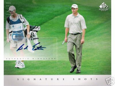 Bob Estes certified autograph 2004 SP Signature Golf 8x10 photo card