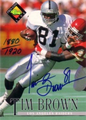 Tim Brown certified autograph Oakland Raiders 1994 Pro Line card