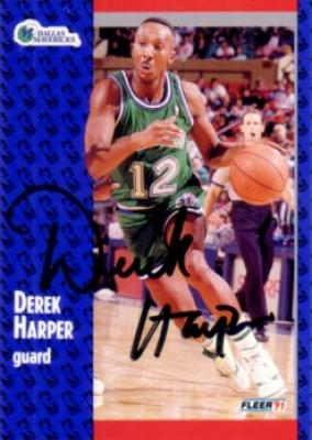 Derek Harper autographed Dallas Mavericks 1991-92 Fleer card