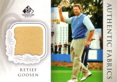 Retief Goosen 2004 SP Signature golf Authentic Fabrics tournament worn shirt card