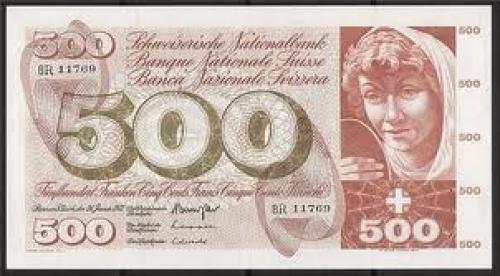  Bank of Switzerland 500 franken banknote