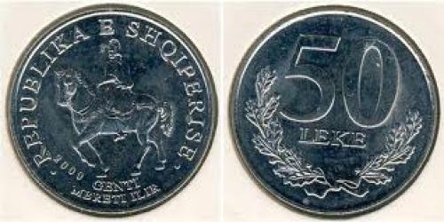 Coins; Coin 50 Lek Albania; Year: 2000 