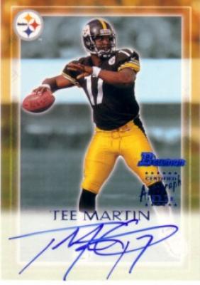 Tee Martin certified autograph Steelers 2000 Bowman card