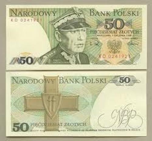 Banknotes; Poland - 50 zloty ; Year: 1988