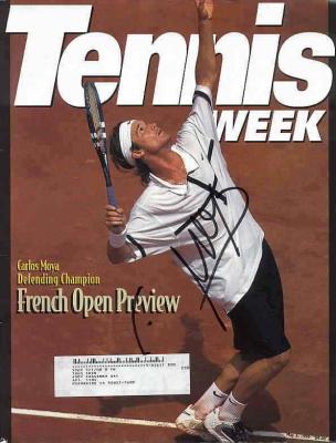 Carlos Moya autographed 1999 Tennis Week magazine
