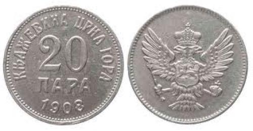 Coins; Montenegro  20 Para 1908