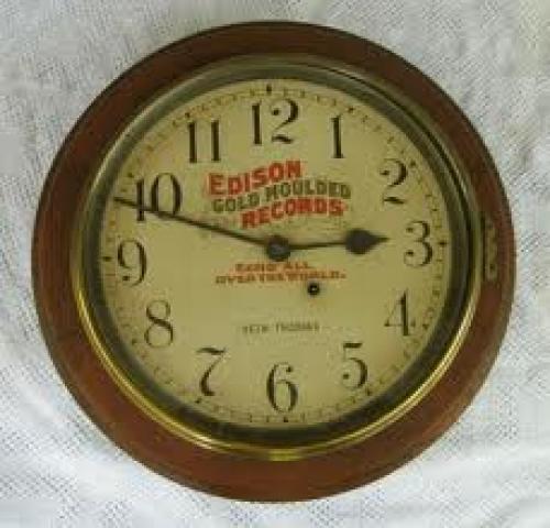 Memorabilia; Edison Clock; Gold Moulded Records