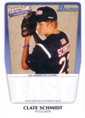Clate Schmidt 2011 Perfect Game Topps Bowman Rookie Card (AFLAC)