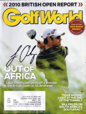 Louis Oosthuizen autographed 2010 British Open Golf World magazine