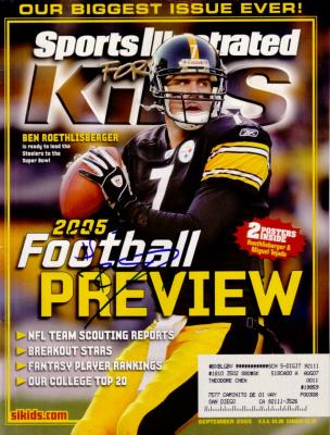 Ben Roethlisberger autographed Pittsburgh Steelers 2005 Sports Illustrated for Kids magazine