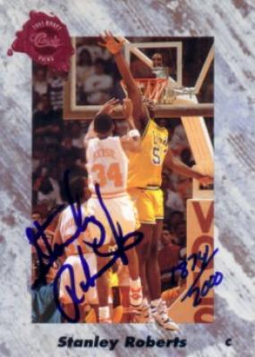 Stanley Roberts certified autograph LSU 1991 Classic card