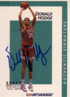Donald Hodge Temple Owls 1991 Courtside certified autograph card