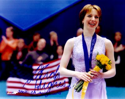 Sarah Hughes autographed 8x10 figure skating photo inscribed 2002 Olympic Gold