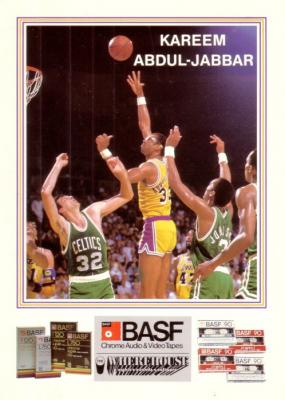 Kareem Abdul-Jabbar Lakers 1984-85 BASF 5x7 card