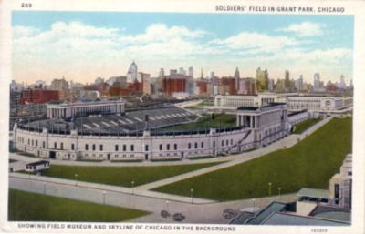 Chicago Bears Soldier Field 1933 postcard