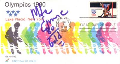 Mike Eruzione autographed 1980 Winter Olympics First Day Cover inscribed 80 Gold
