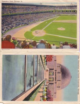 Chicago White Sox Comiskey Park 1940s postcard size photo