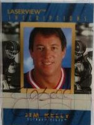 Jim Kelly certified autograph Buffalo Bills 1996 Pinnacle Inscriptions card