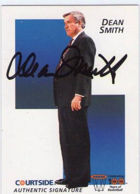 Dean Smith certified autograph North Carolina 1992 Courtside Flashback card
