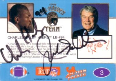 Charles Haley & John Madden autographed 1990 All-Madden Team card