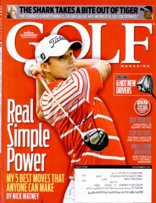 Nick Watney autographed 2011 Golf Magazine cover