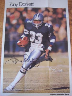 Tony Dorsett autographed Dallas Cowboys 11x17 mini poster