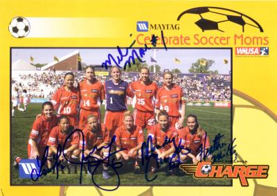 2002 WUSA Philadelphia Charge team autographed photo (Mandy Clemens Lorrie Fair Heather Mitts)